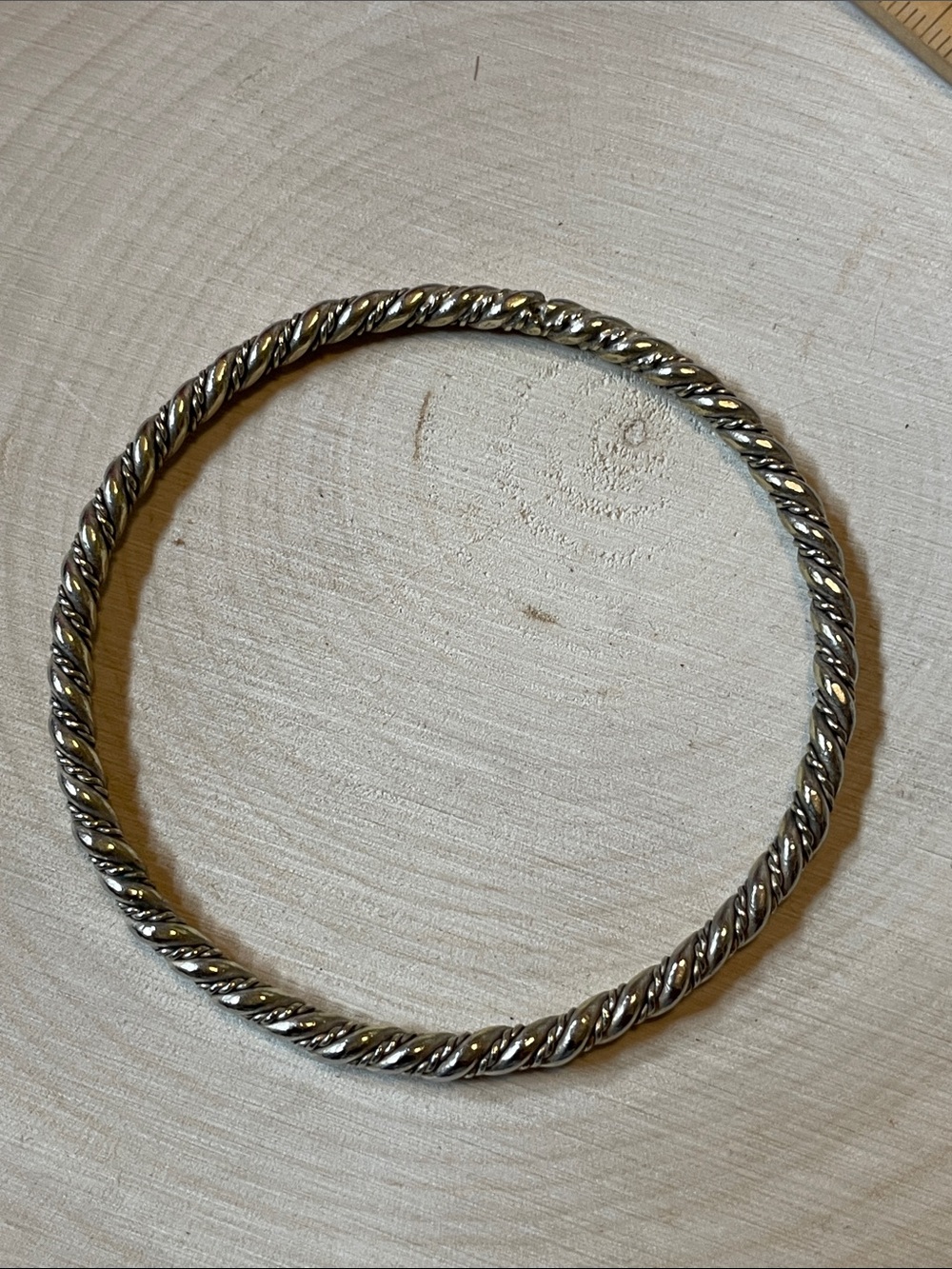 Twisted Rope Sterling Silver Bangle Bracelet